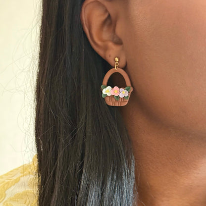 Boucles d’oreilles | Panier en Fleurs