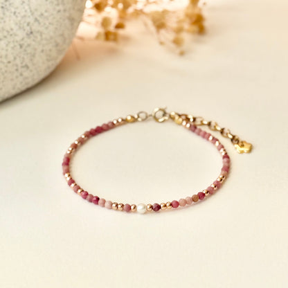 Thin bracelet in Miyuki beads and stainless steel