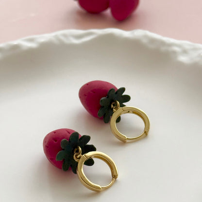 Boucles d’oreilles | Fraise