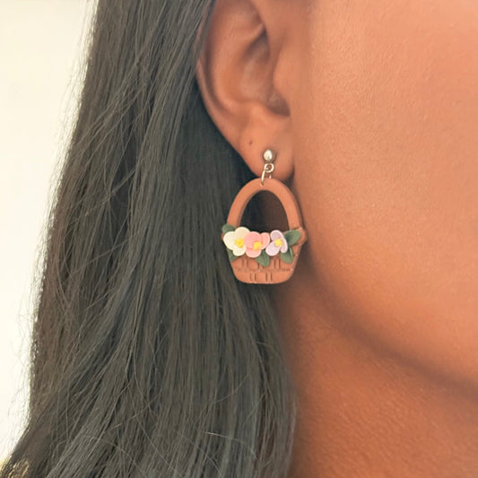 Boucles d’oreilles | Panier en Fleurs