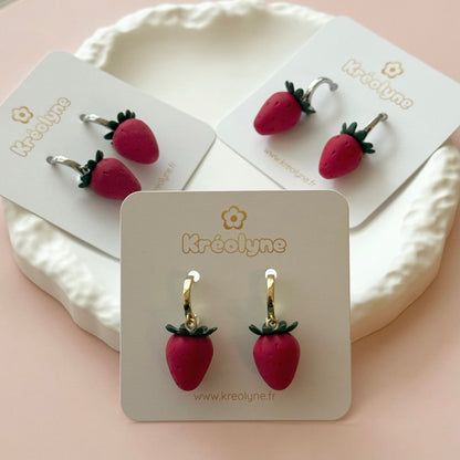 Boucles d’oreilles | Fraise