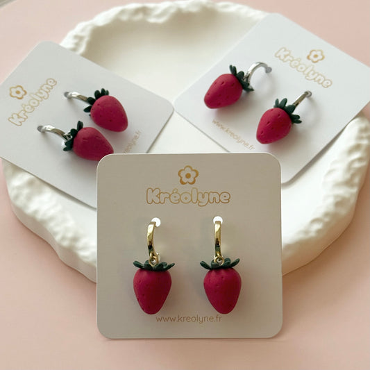 Boucles d’oreilles | Fraise