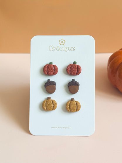 Clous d’oreilles | Trio d’automne