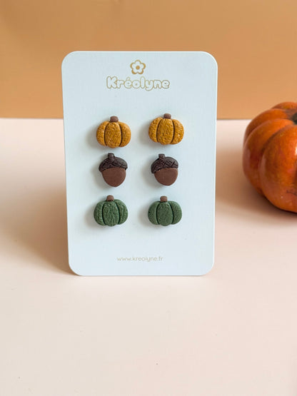 Clous d’oreilles | Trio d’automne