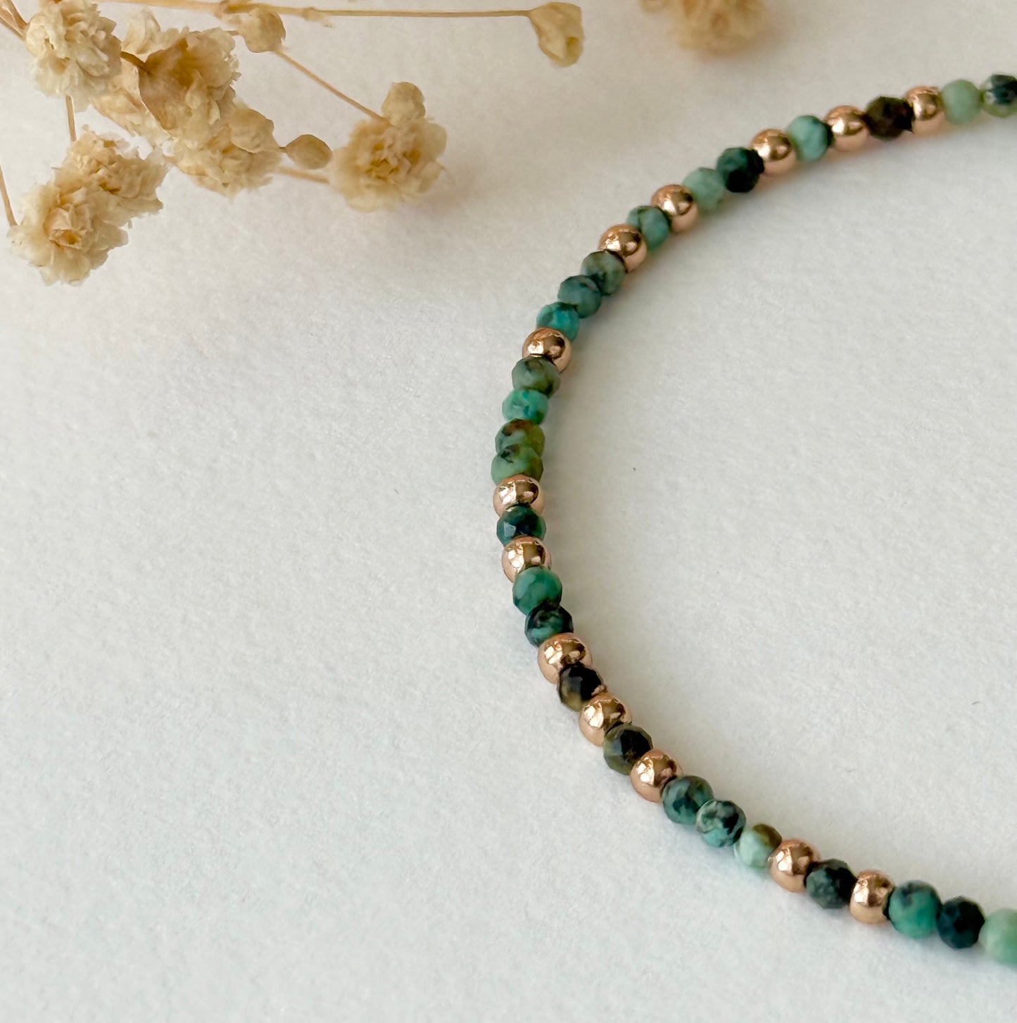 Thin bracelet in Miyuki beads and stainless steel