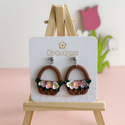 Boucles d’oreilles | Panier en Fleurs